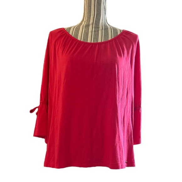 MICHAEL Michael Kors Tops - MICHAEL Kors, Women’s Knit 3/4 Sleeve Top, Pink, Size L